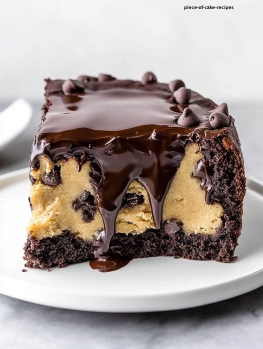 Brownie Cake with Cookie Dough Recipe 🍫 🍪🎂 1