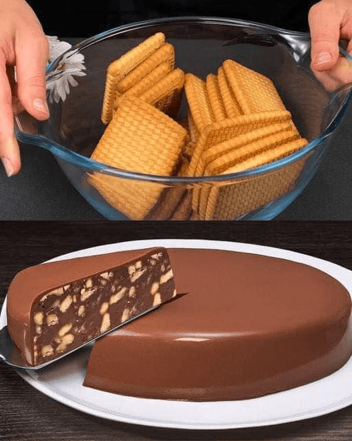 No-Bake Biscuit and Chocolate Cake 1