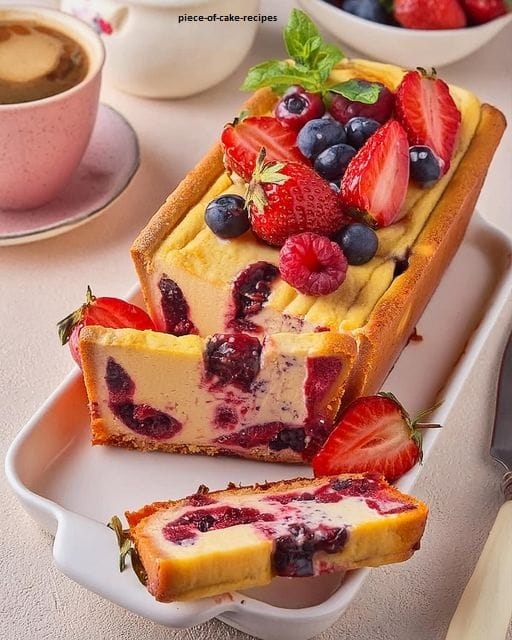Cheesecake Loaf with Berry Filling 1 Cheesecake Loaf with Berry Filling